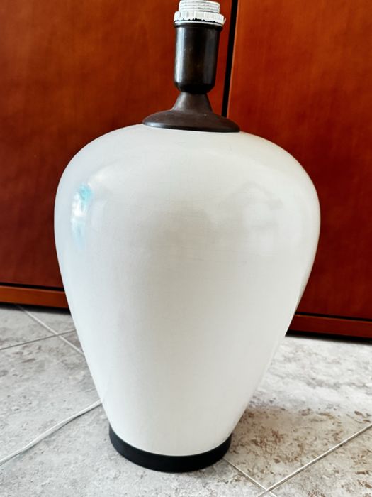 Base candeeiro em ceramica branca 50cm