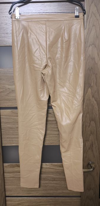 Легінси бєжеві жіночі, штучна шкіра, фліс, бренду Esmara