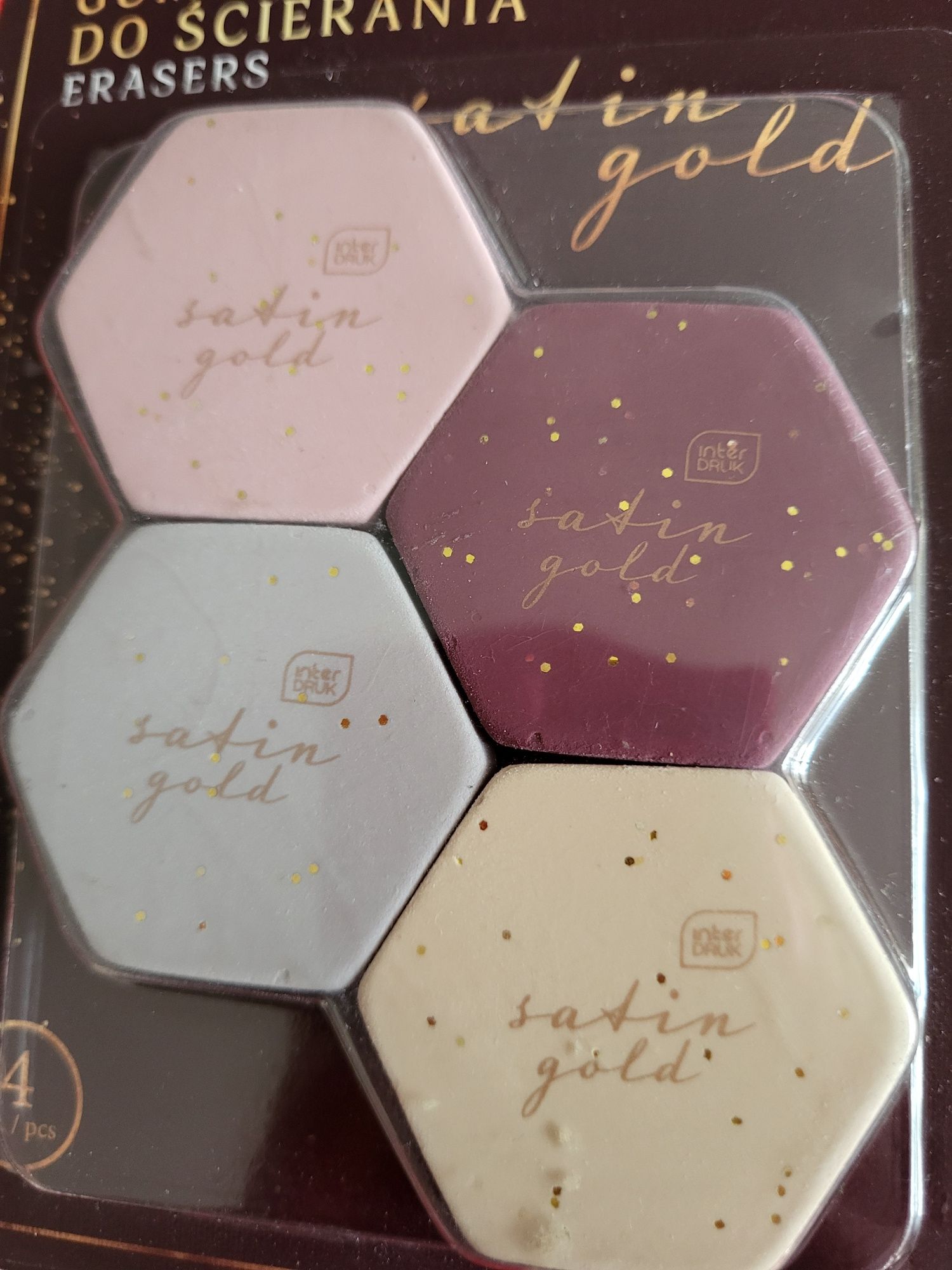 Gumki do ścierania 4w1 satin gold Interdruk