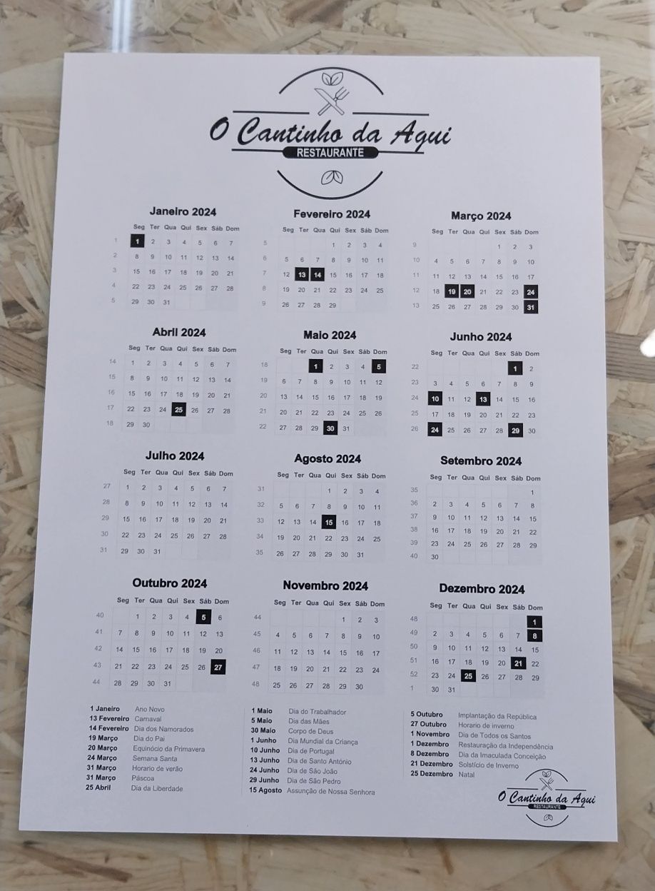 Calendários 2024 personalizados com o seu logótipo ou marca