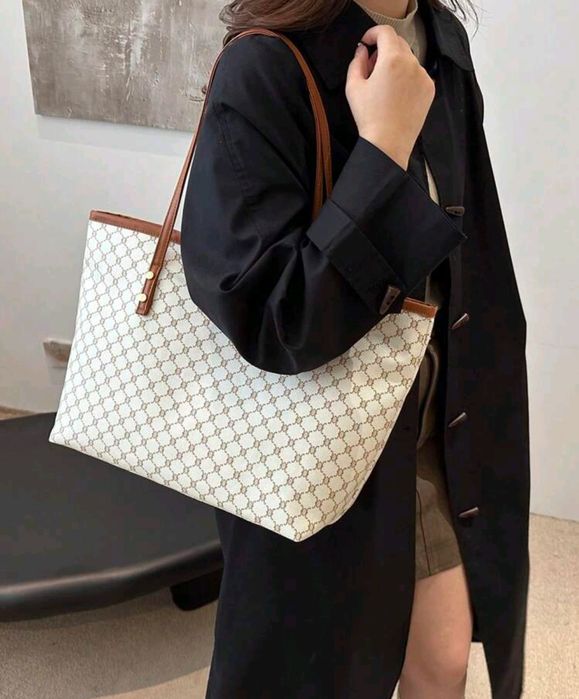 Nowa torebka damska z portmonetką Duża na zamek BIAŁA