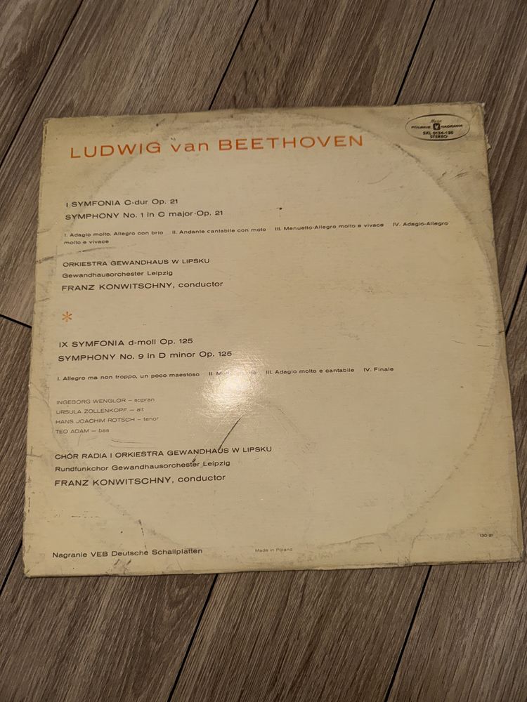Beethoven I IX symfonia winyl vinyl