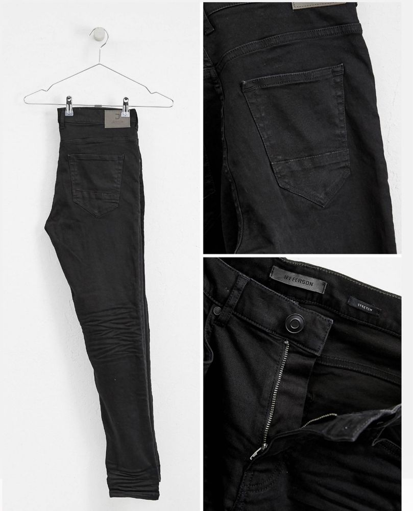 Jefferson джинсы мужские черные slim