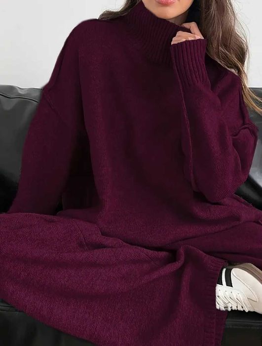 Трикотажний костюм двійка кольору марсал