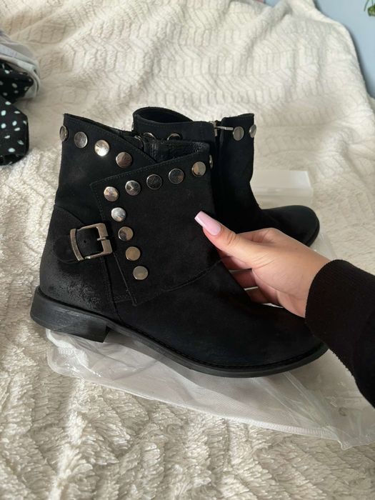 Skórzane botki Ohbutik