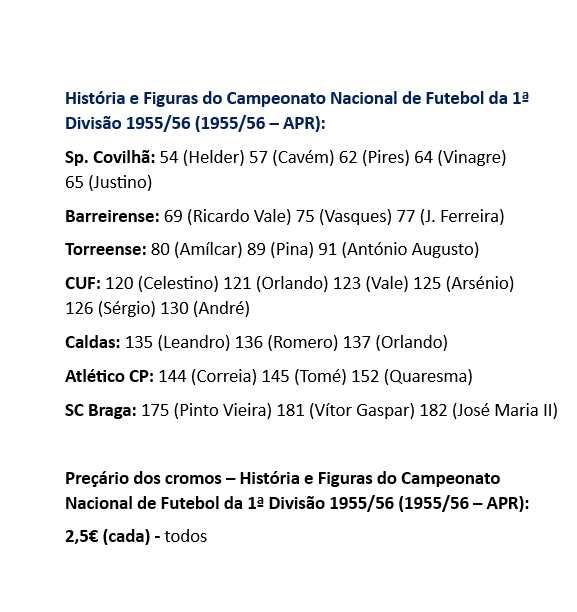 História e Figuras do Campeonato Nacional de Futebol 1955/56 (APR)