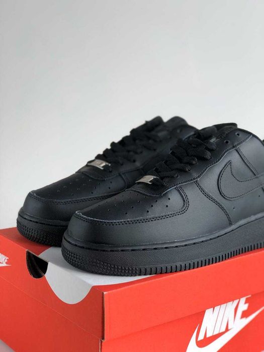 Мужские кроссовки Nike Air Force 1 "Black" low classic. Размеры 40-45