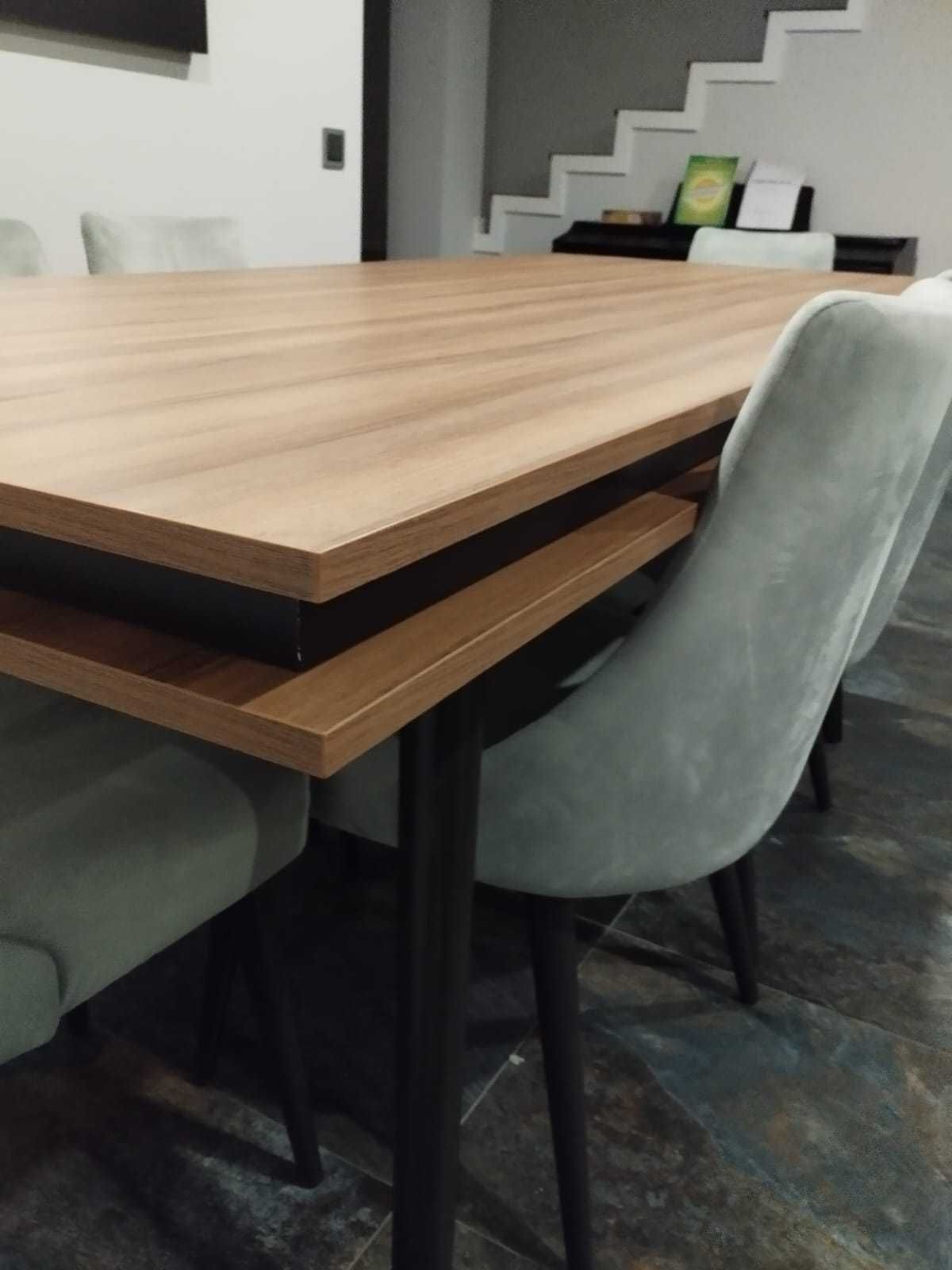 Conjunto de Mesa de Sala de Jantar + 6 Cadeiras