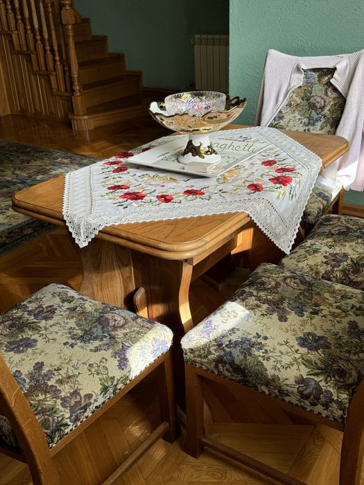 Дубовий стіл, сімейний стіл, кухонний стол розкладний