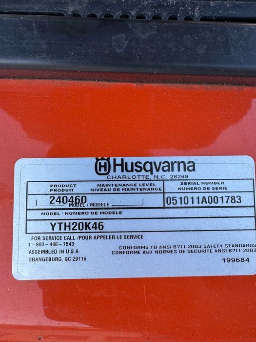 Traktorek Kosiarka Husqvarna YTH20K46 KOHLER 20km z USA!