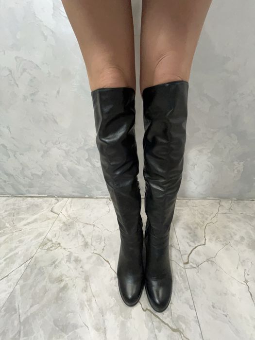 Жіночі ботфорти (чоботи) високі зима натуральна шкіра