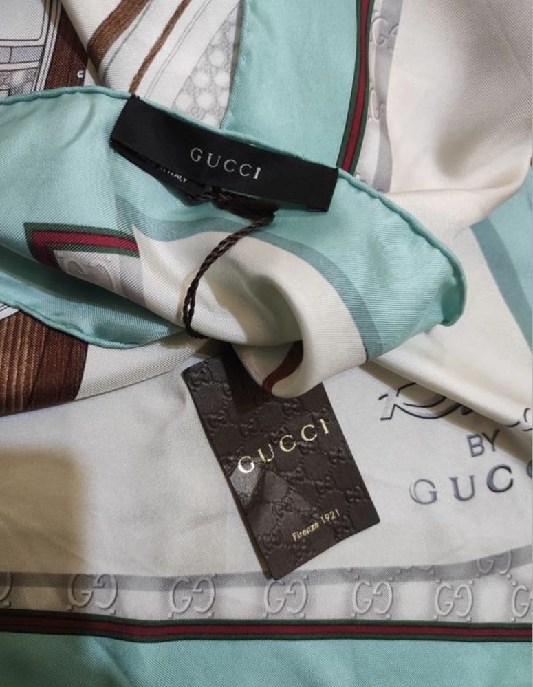 Шелковый платок gucci олд мани стиль