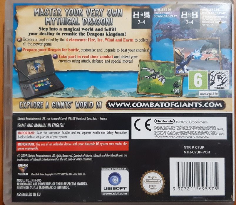 Nintendo DS Combat of Giants DRAGONS