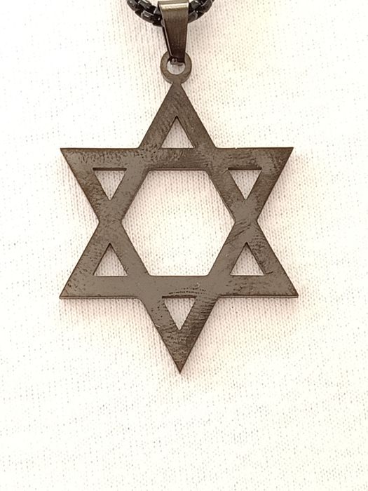 Nowy naszyjnik z gwiazdą Dawida w kolorze czarnym, wisiorek zawieszka