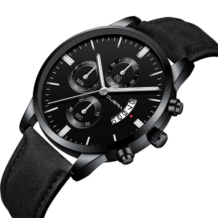 Nowy Stylowy Zegarek Męski Cuena II - Limited Black