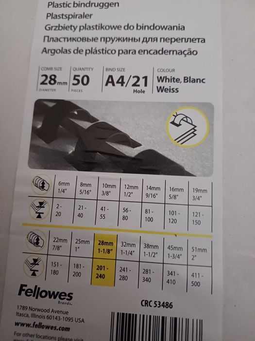 Canudos de plástico para encadernar (21argolas)