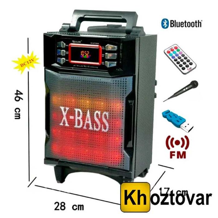 ‼️Колонка 2900 BT FM/USB/Bluetooth на акумуляторі з мікрофоном 80 Вт‼️