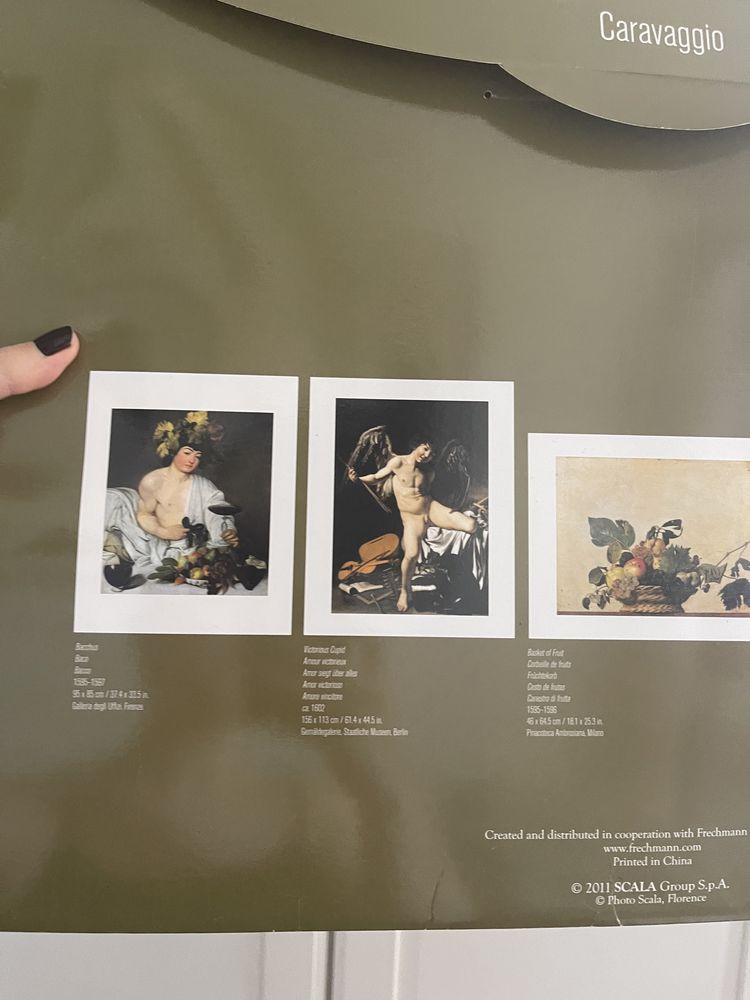 Zestaw 5 plakatów z reprodukcjami obrazów caravaggia