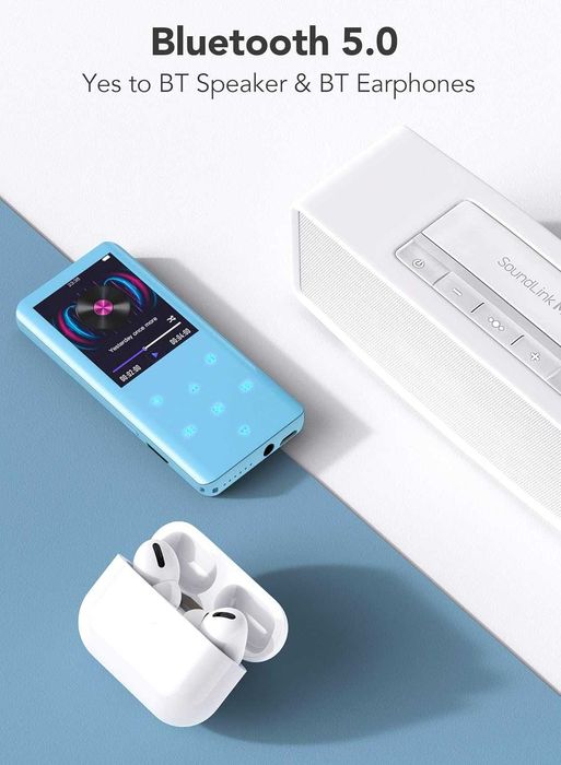 Odtwarzacz MP3 AGPTEK 32GB Bluetooth 5.3 HiFi Ekran 2.4"FM, nagrywanie