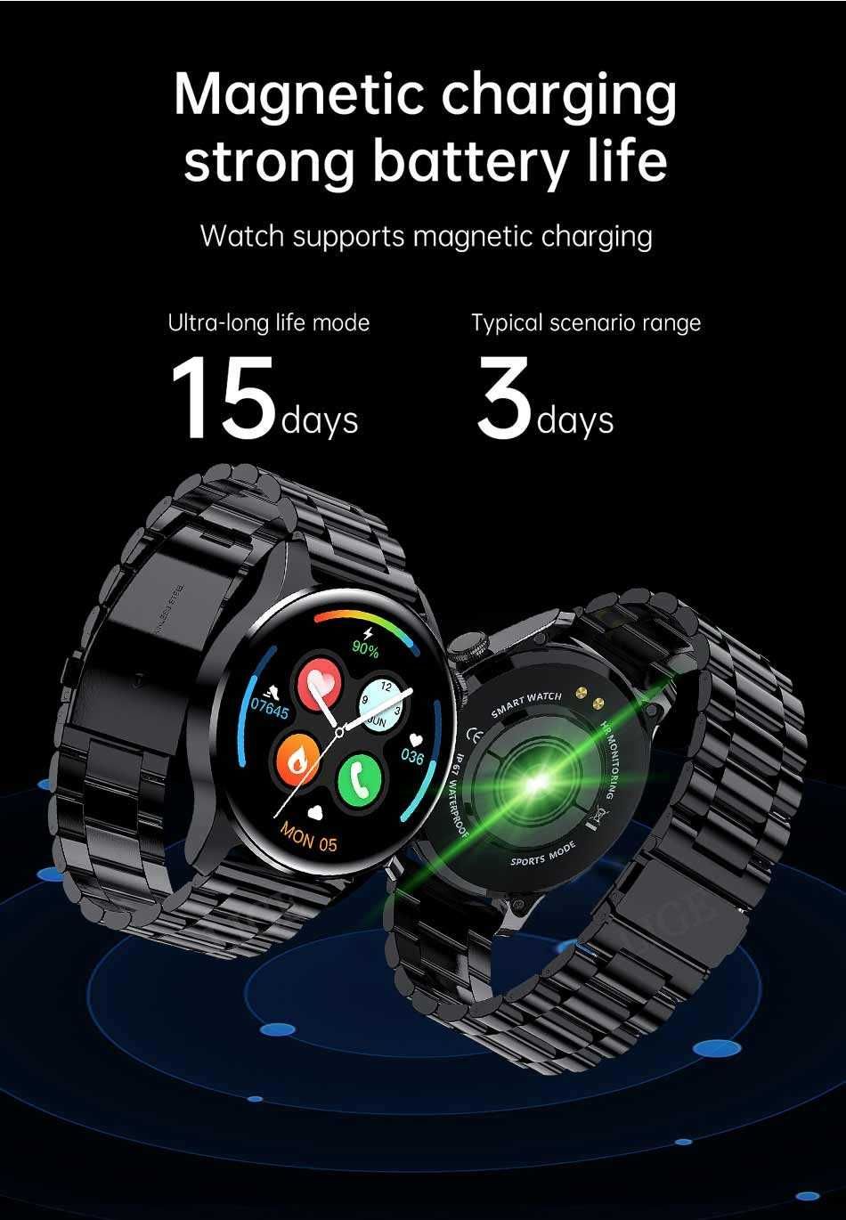 SmartWatch I29 telefon BT, tętno, ciśnienie, O2, powiadomienia, PL