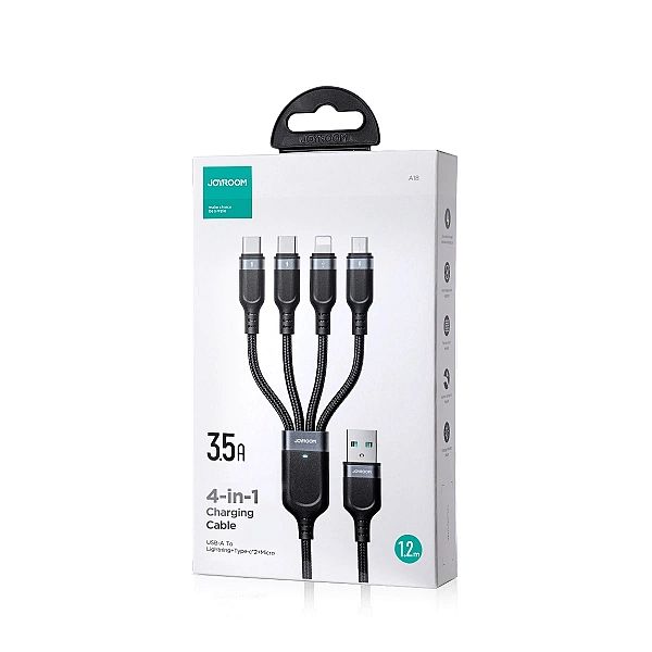 Kabel USB 4w1 USB-A - 2 x USB-C / Lightning / Micro do ładowania i tra