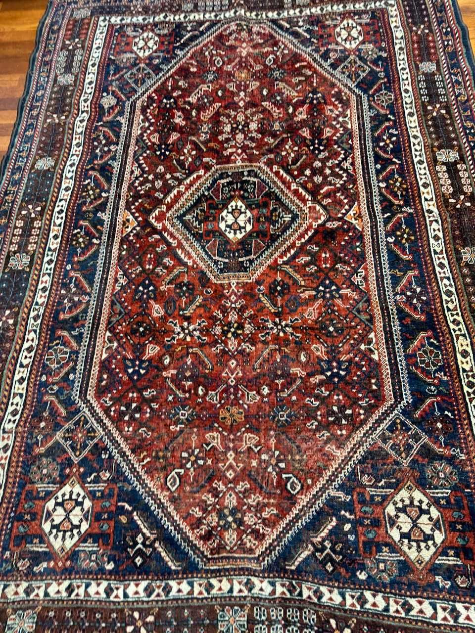Vintage antyczny r.tkany dywan perski SHIRAZ 250x180 galeria 10 tyś