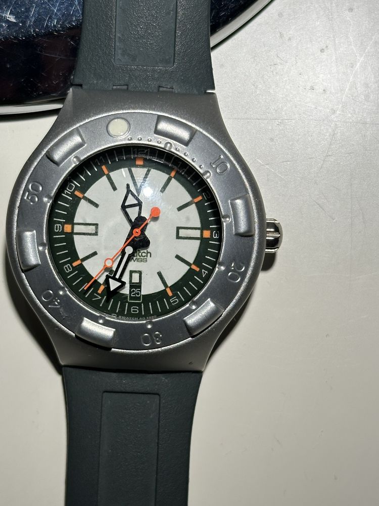 Relógio Swatch Original – Pulseira Borracha Verde Tropa