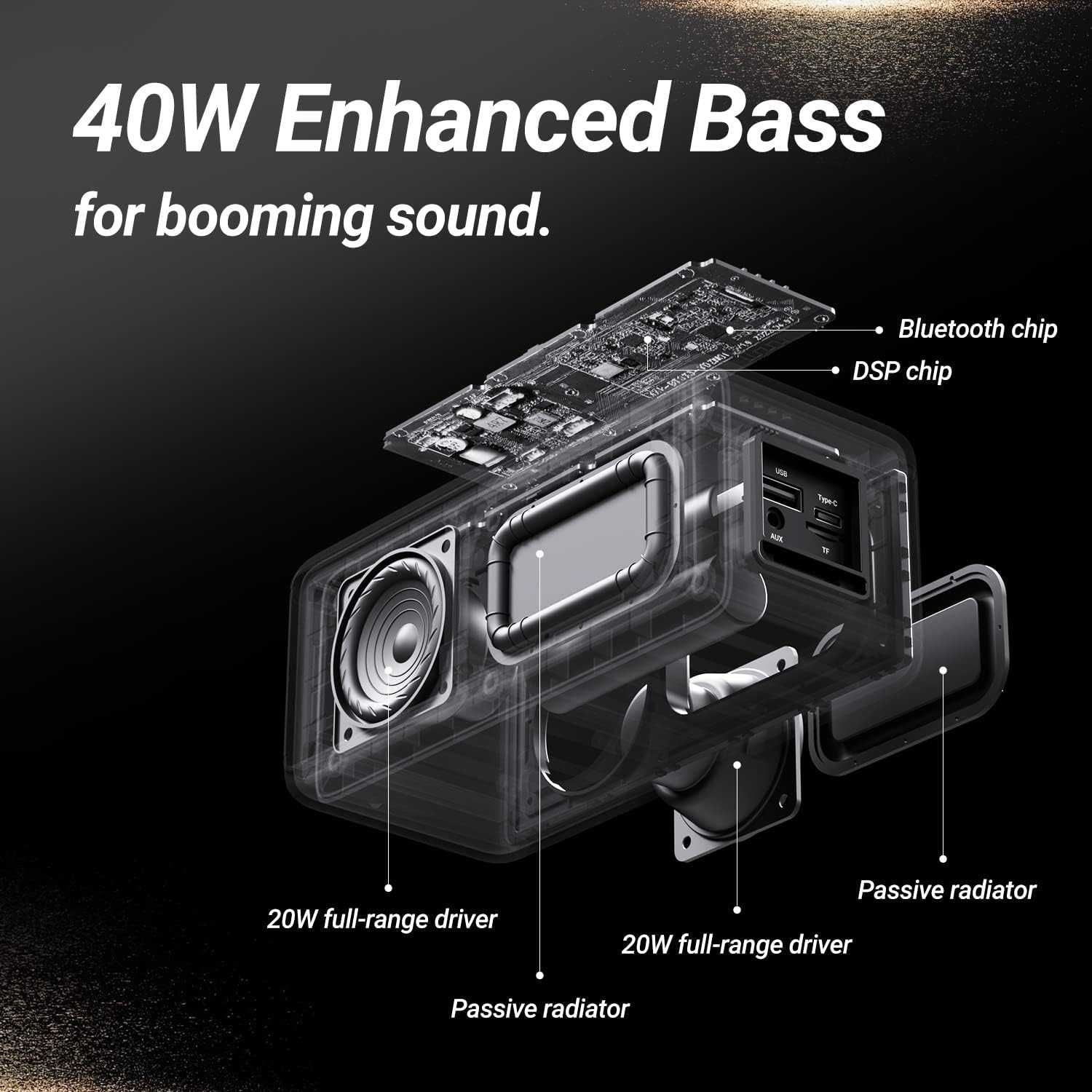 BOGASING M5 Głośnik Bluetooth 40 W