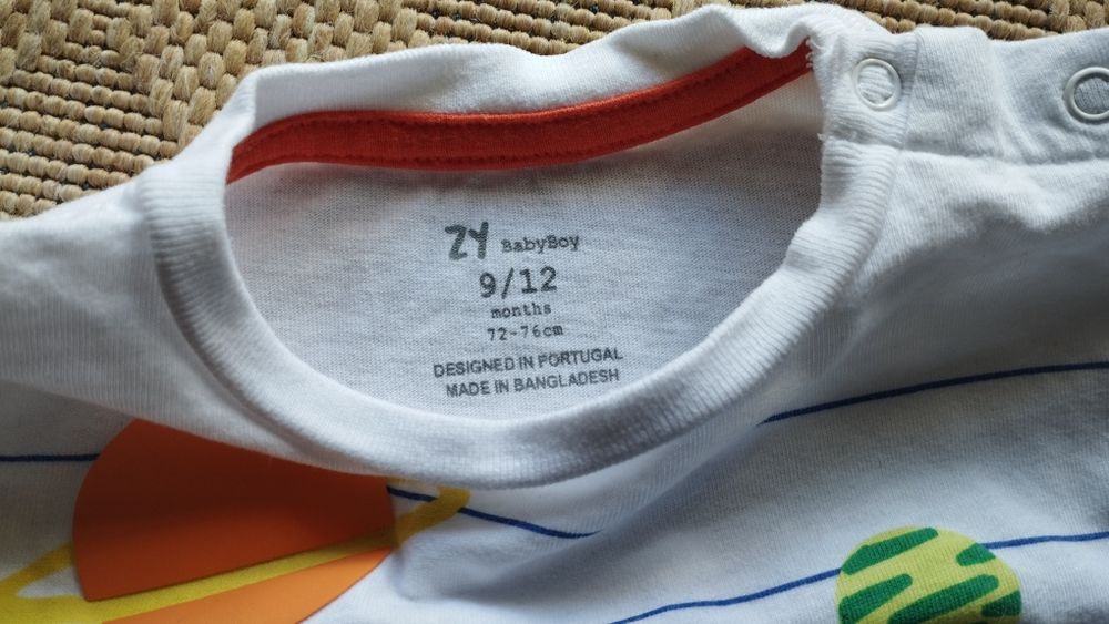 Lote de T-shirts de manga comprida bebé 9-12 meses