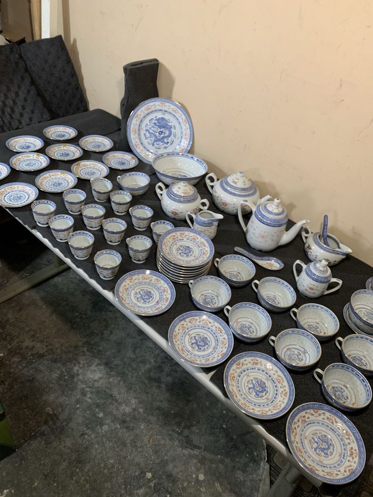 Serviço de Chá e Café Porcelana Louça Chinesa1960 c/Detalhes IMACULADO