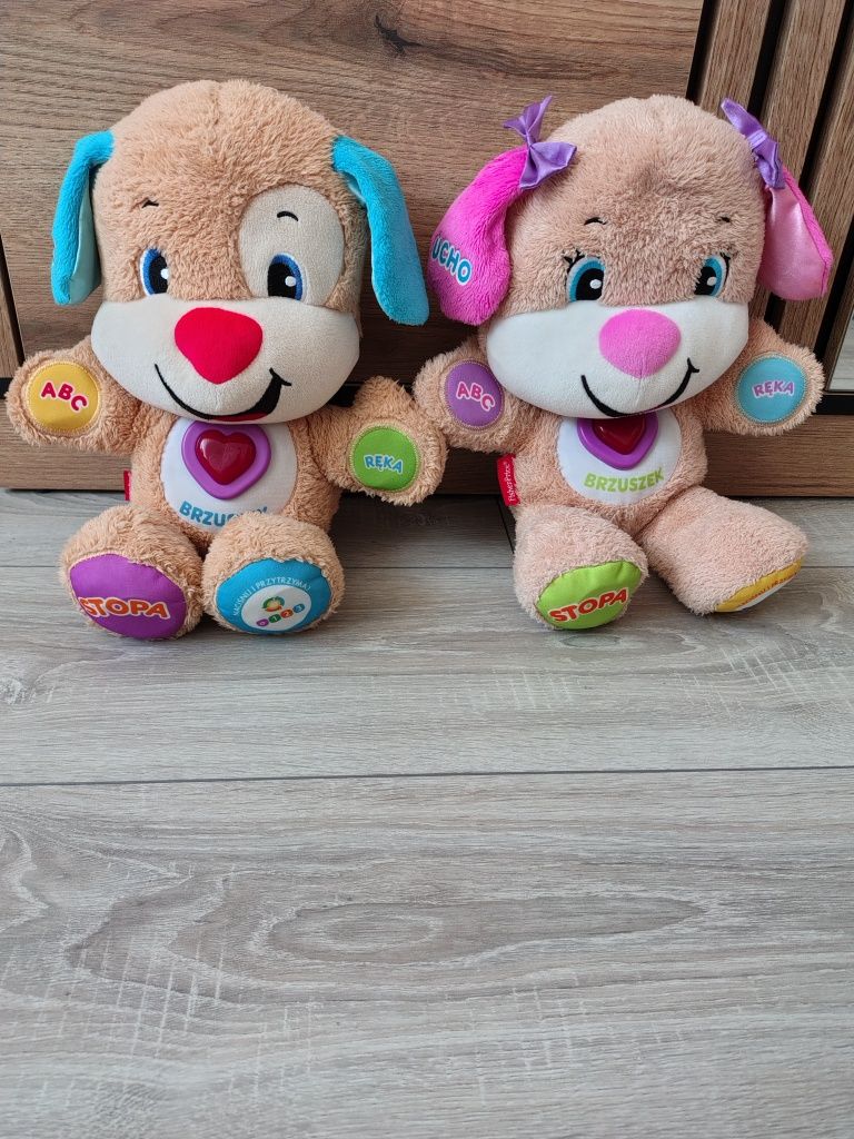 Dwa misie Fisher Price .