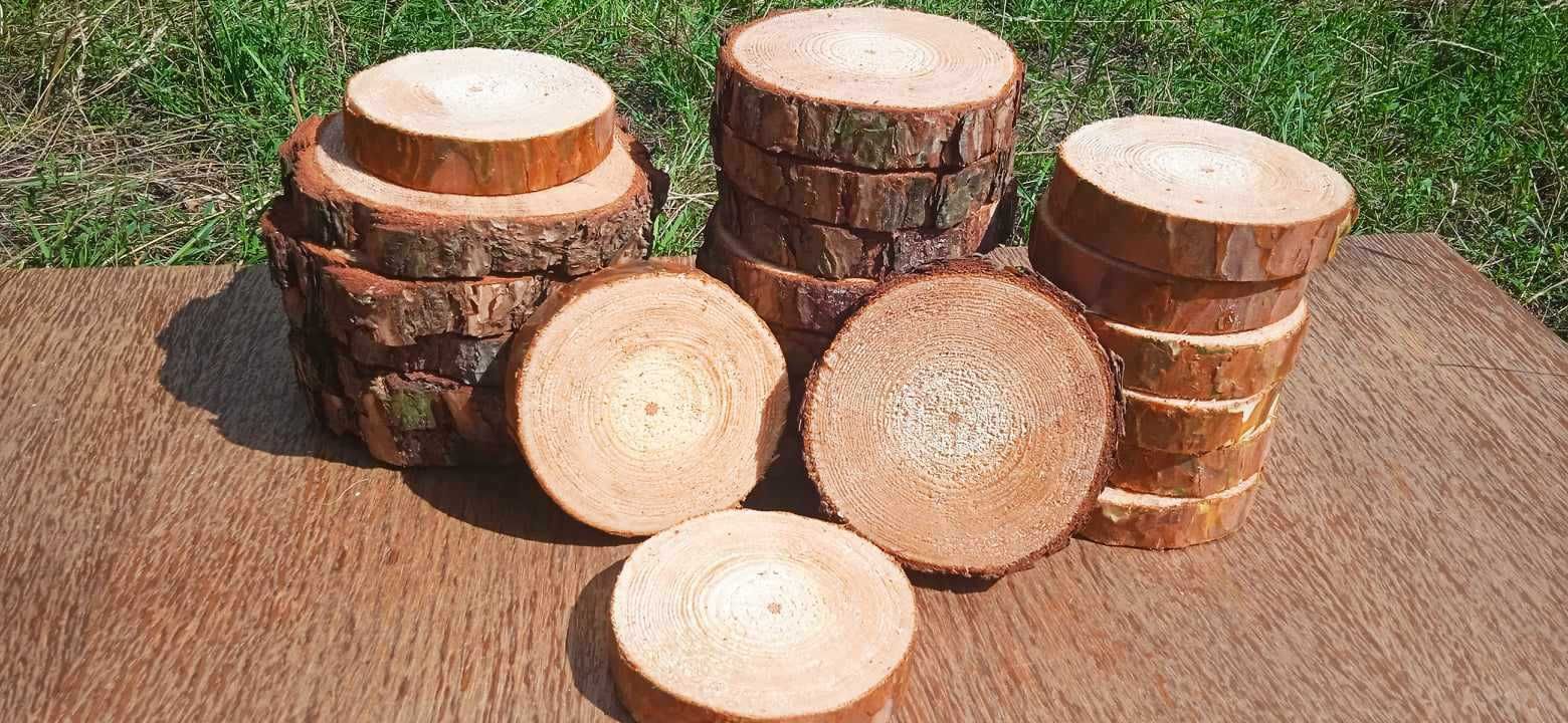 Plastry drewna, 50 sztuk, 10-13 cm, krążki drewniane, podstawki