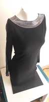 Sukienka sweterkowa czarna z cekinami 36 S