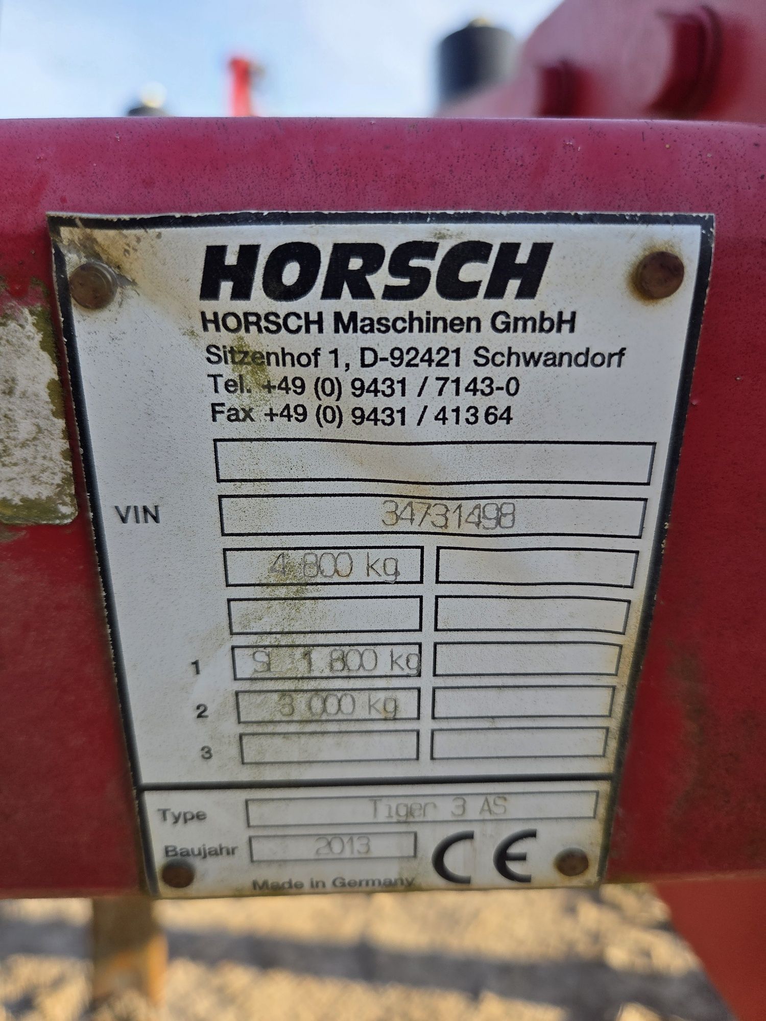 Horsch Tiger 3 AS Stan bardzo dobry Rok 2013