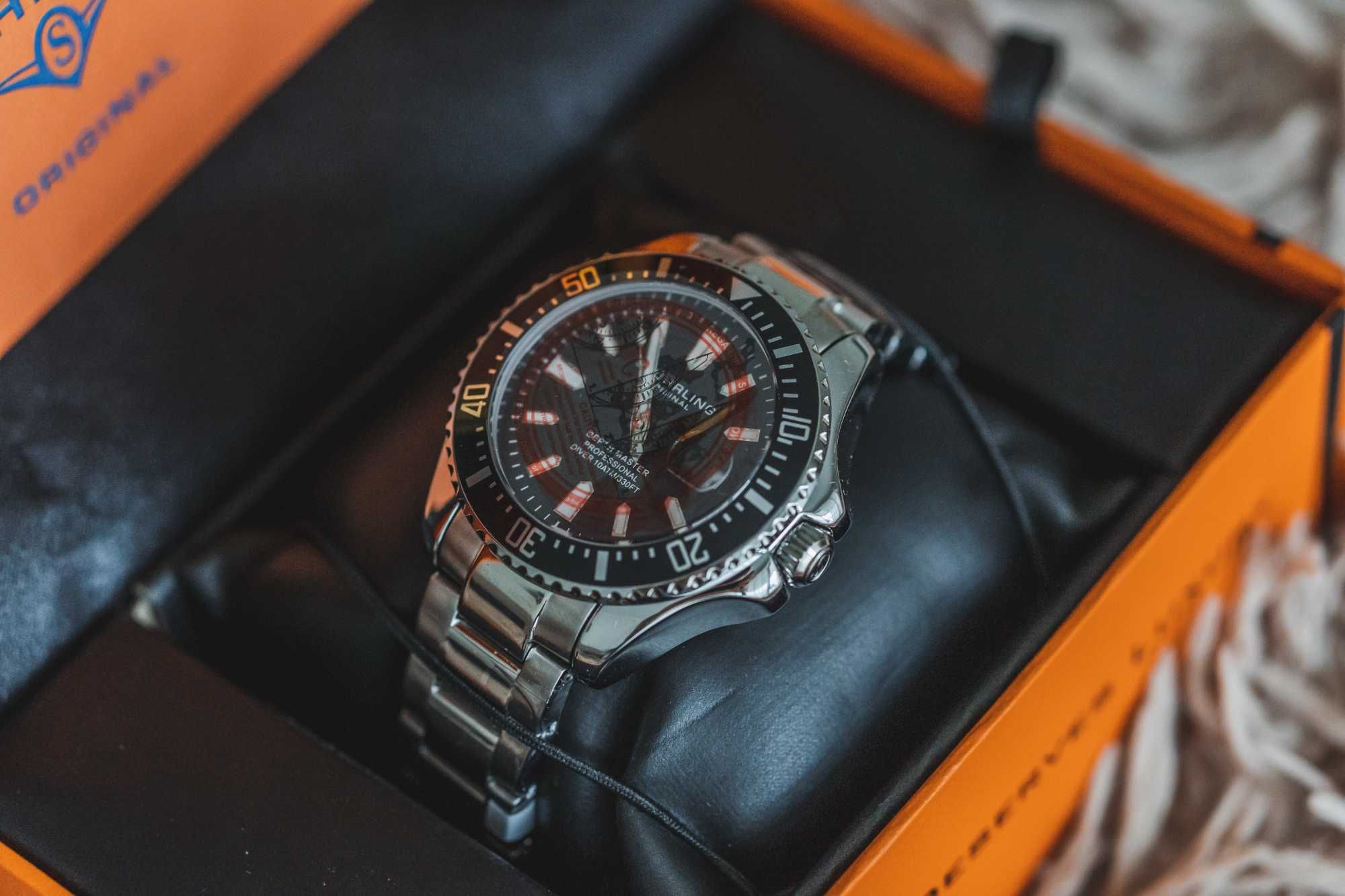 Nowy Zegarek Stührling Original Depthmaster 3950A Diver czarny