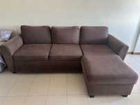 Sofa marrom/ castanho bau + cama
