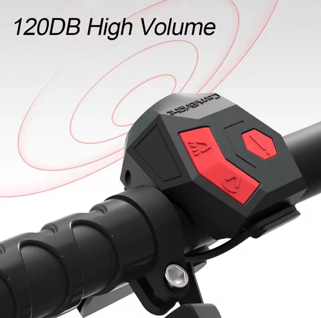 Dzwonek rowerowy z alarmem elektroniczny CBH3 120DB USB-C 200mA Nowy