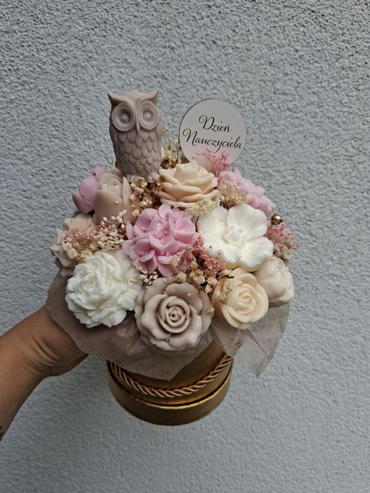 Flowerbox z sowa dzien nauczyciela