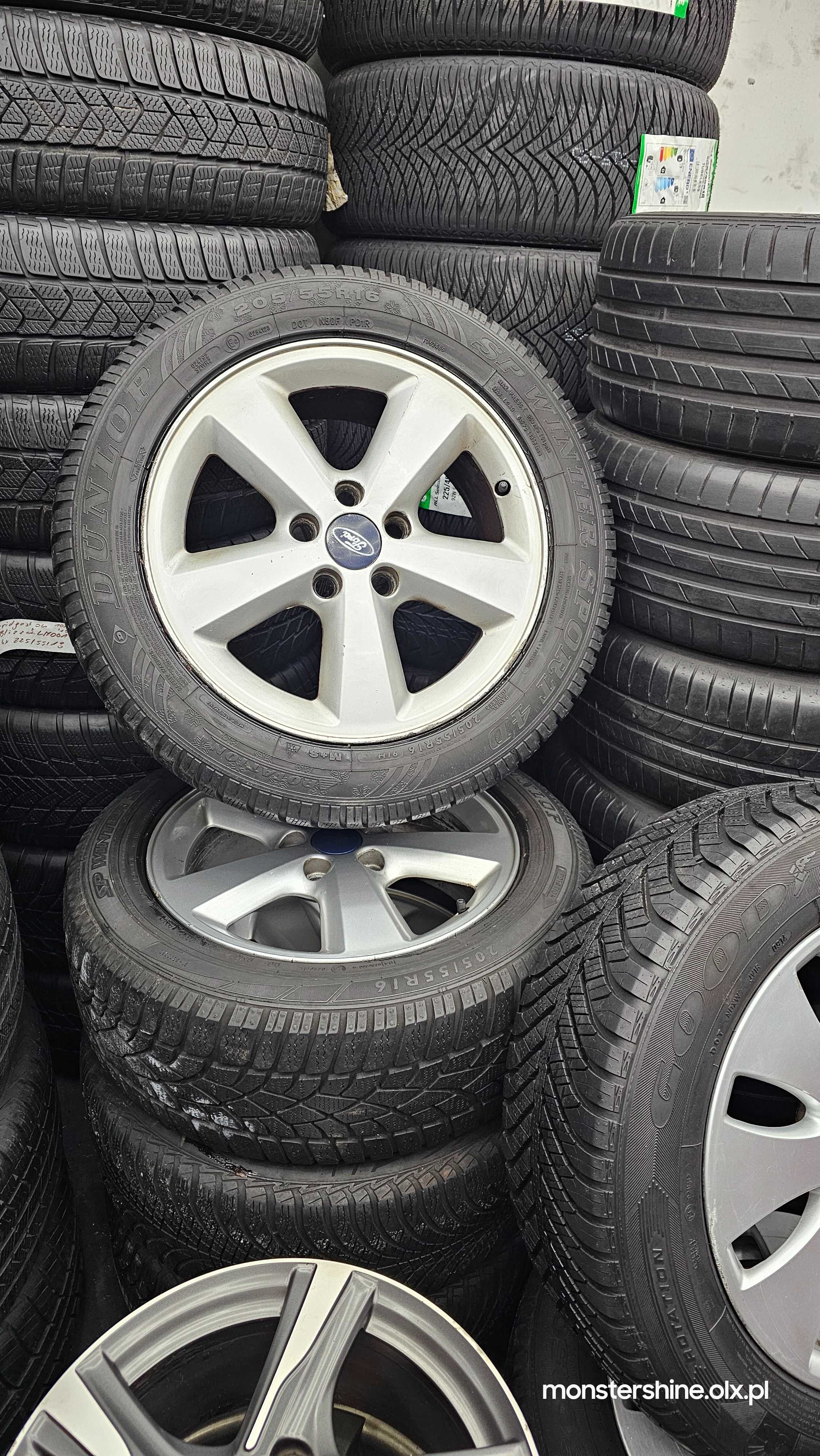 Alufelgi Ford OEM 5x108/16 opony zimowe DunlopSport 205/55/16-zamiana