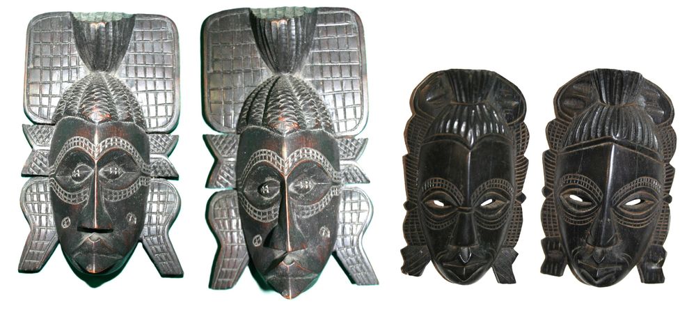 Artesanato-África- Colecção de 17 Máscaras de Tribos de Cabinda