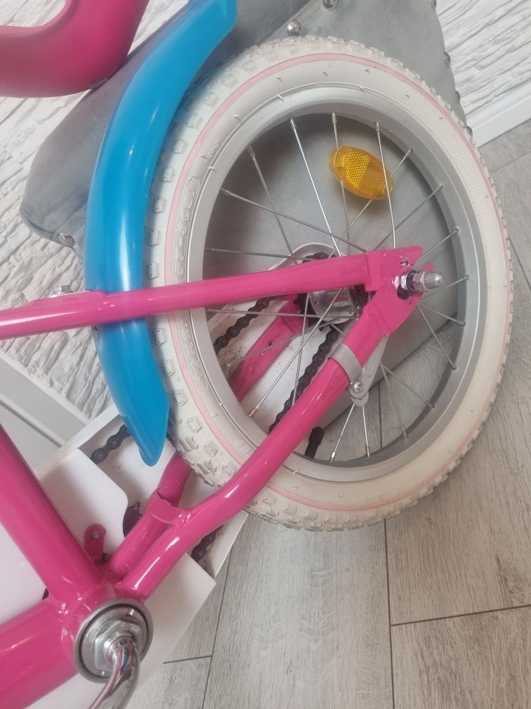 Rower dla dziewczynki różowy accent elsa 16" dodatkowo kółka  boczne