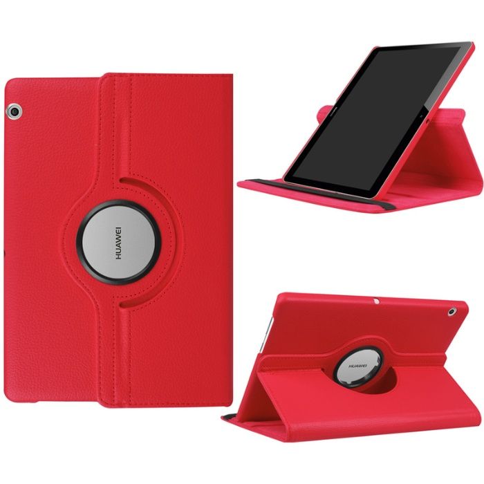 super cena ETUI obrotowe 360 HUAWEI MediaPad T5 10 okazja czerwony