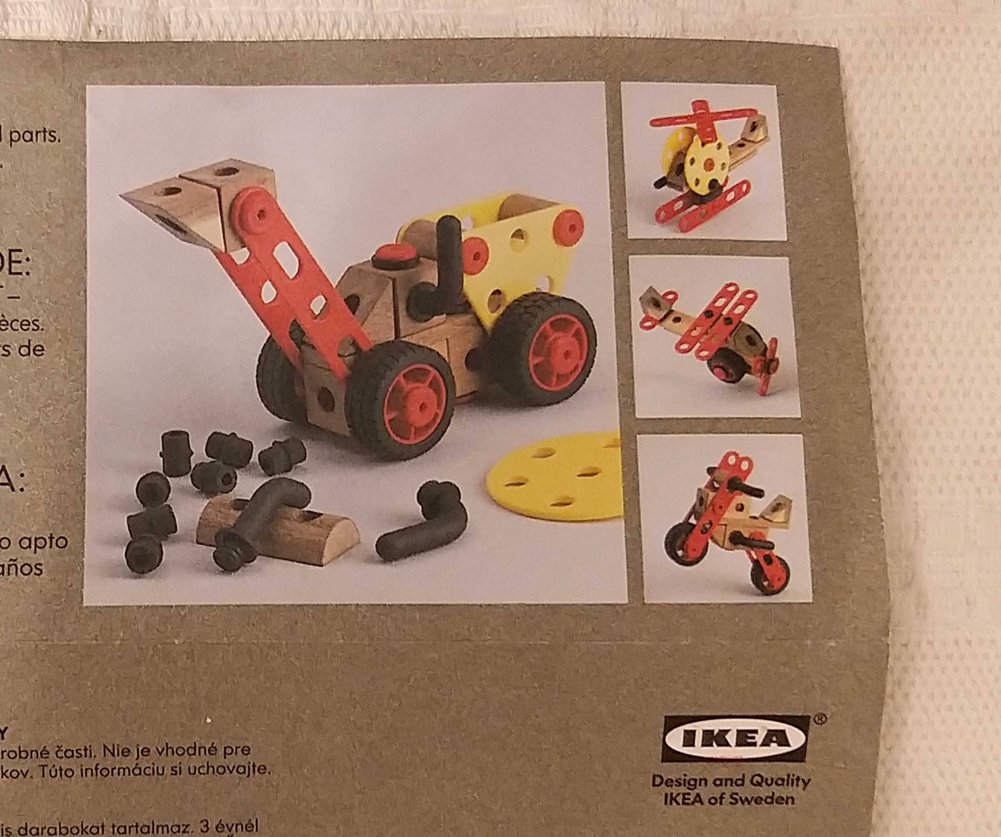 Ikea drewniany kompletny zestaw do budowy pojazdów dla dzieci