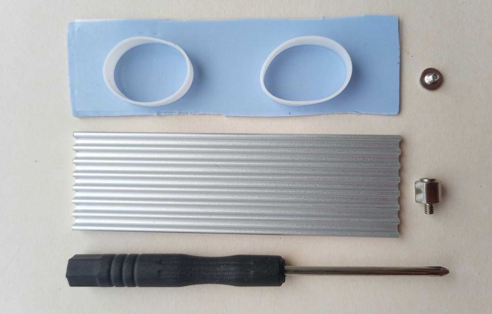 Комплект охлаждения M2 NVME SSD диска радиатор с термопрокладкой