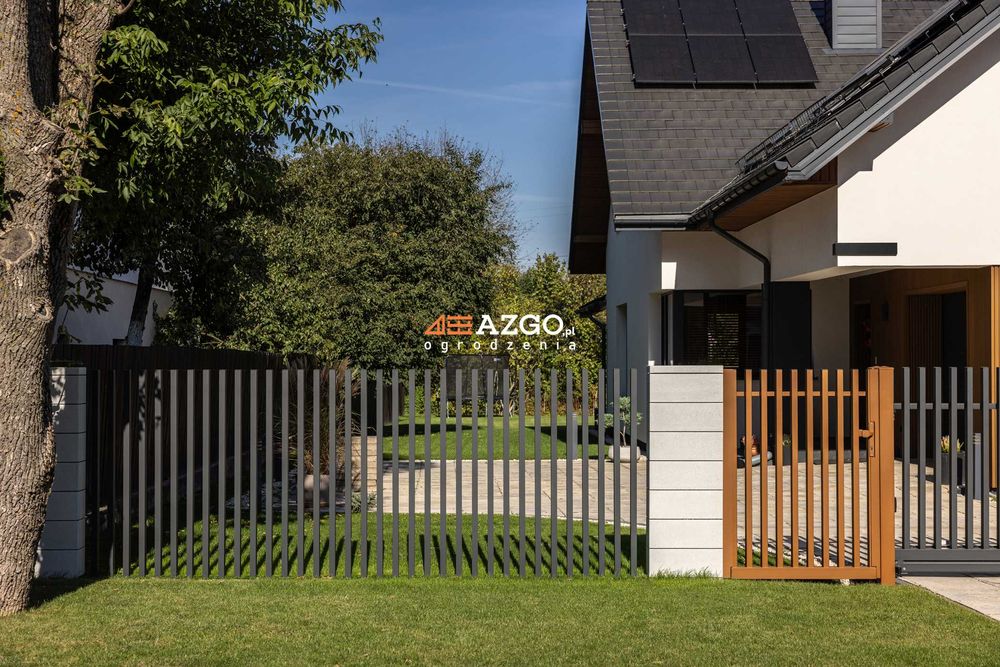 Brama ogrodzenie przęsło grzebien pionowe wertykalne stal aluminium