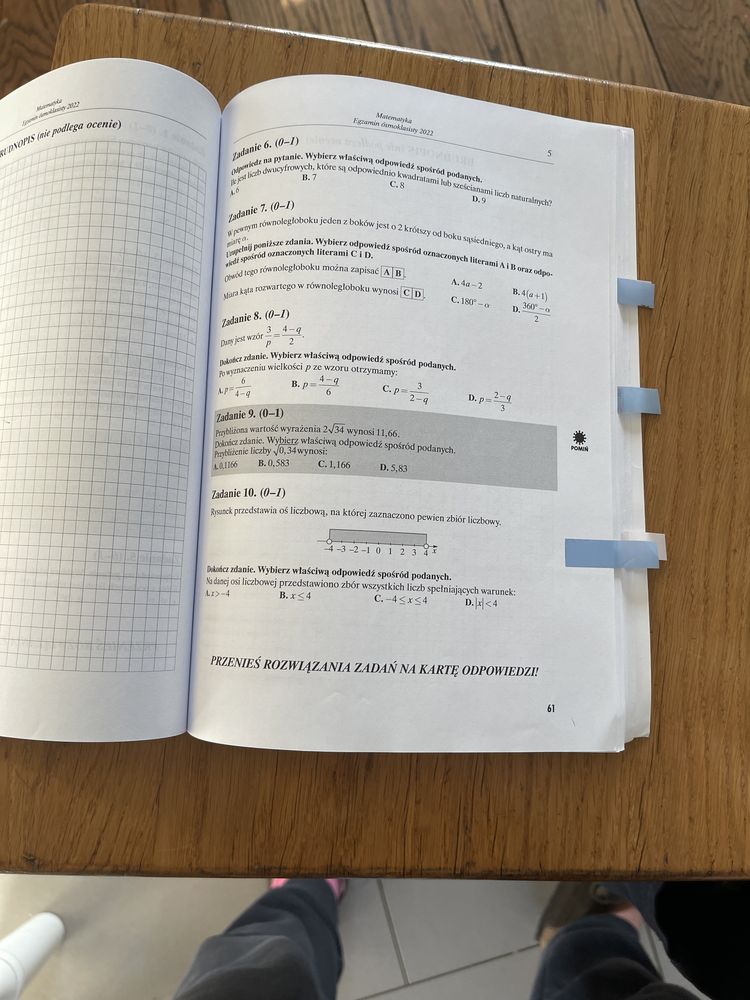 Arkusze z odpowiedziami matematyka egzamin ósmoklasisty matematyka