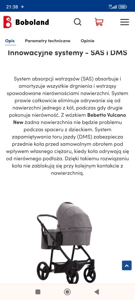 Wózek 2w1 Bebetto Vulcano