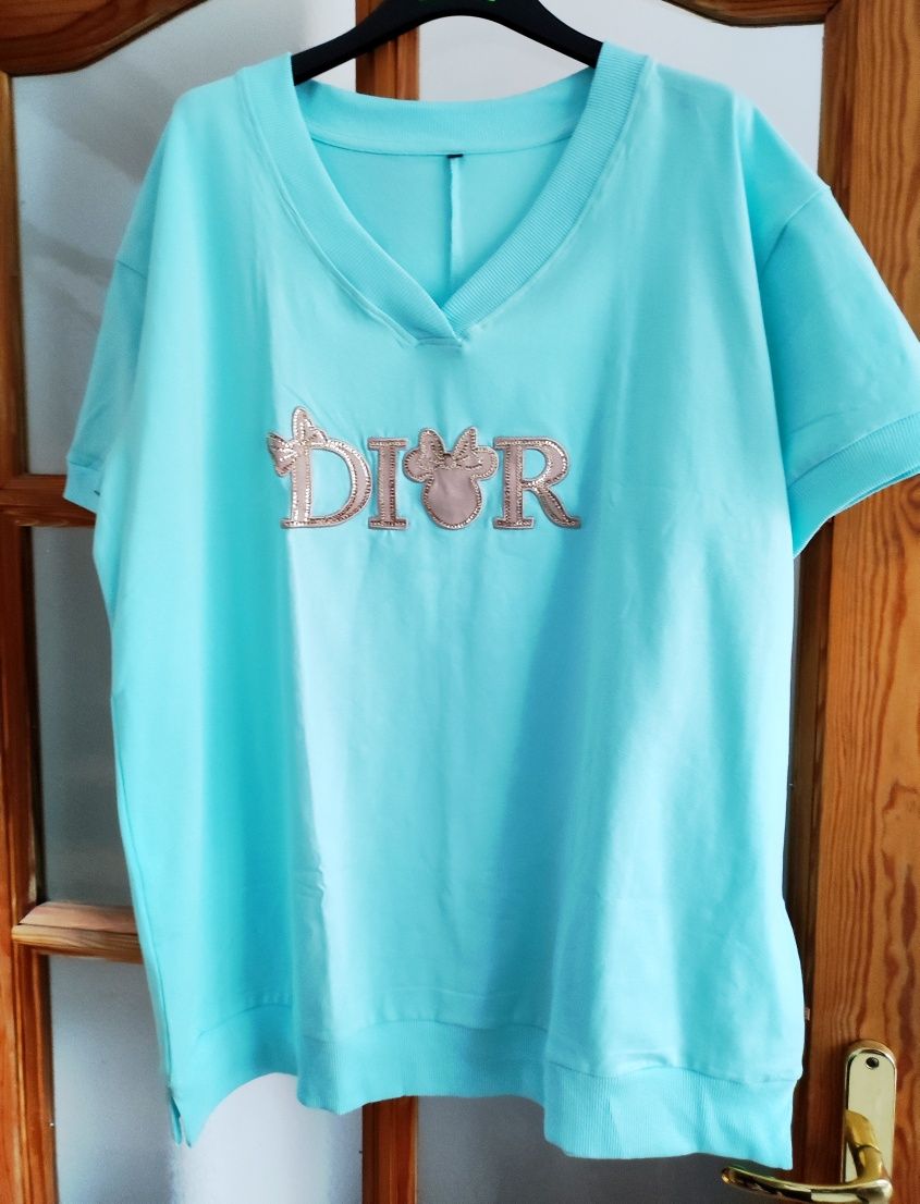Damska bluzka krótki rękaw plus size