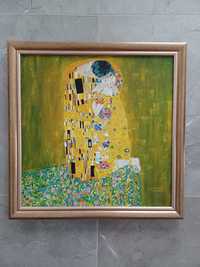 Pocałunek Klimta obraz na płótnie, pomniejszona dokładna kopia