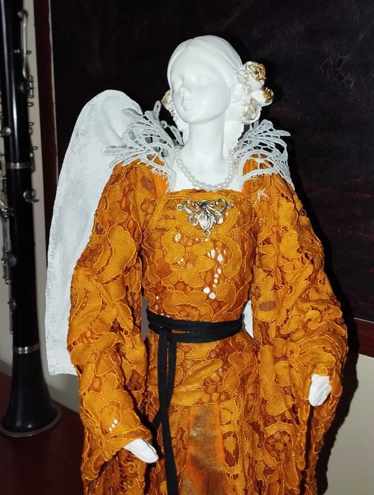 Anioł Elżbietański,figurka rzemiosło handmade powertex 45cm